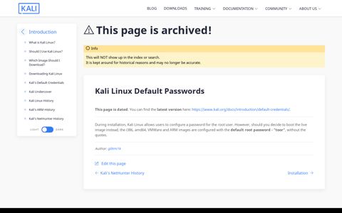 Kali Linux Default Passwords | Kali Linux Documentation
