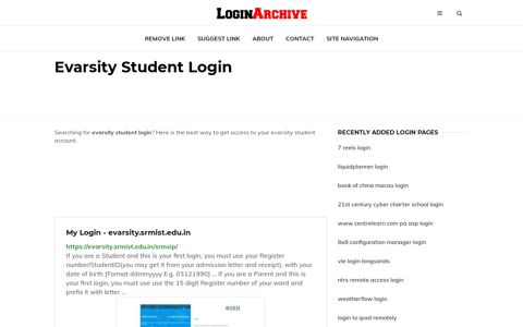 Evarsity Student Login - Sign in to Your Account