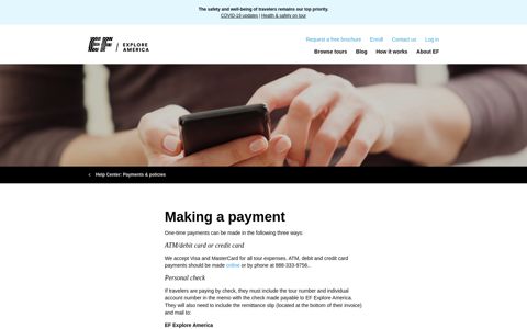 Making a Payment | EF Explore America