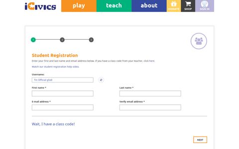 Student Registration - iCivics