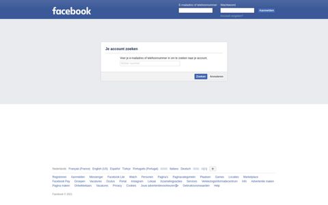 Je account zoeken - Facebook