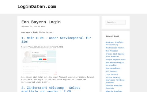 Eon Bayern - Mein E.On – Unser Serviceportal Für Sie!