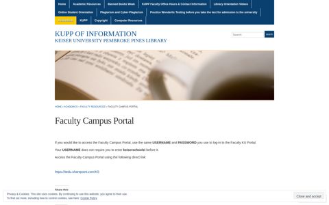 Faculty Campus Portal « KUPP Of Information