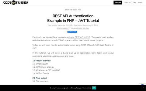 REST API Authentication Example in PHP - JWT Tutorial -