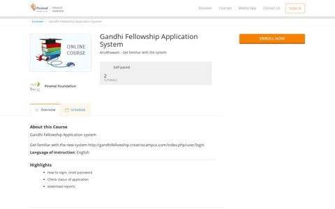 Gandhi Fellowship Application System