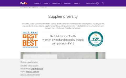 Supplier diversity | FedEx