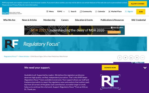 EMA Board Signs Off on New Medicines Web Portal | RAPS