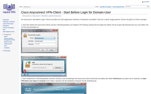 Cisco Anyconnect VPN-Client - FernUni Hagen