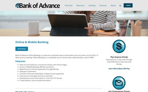 Online & Mobile Banking - Bank of Advance