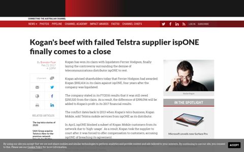 Kogan's beef with failed Telstra supplier ispONE finally comes ...