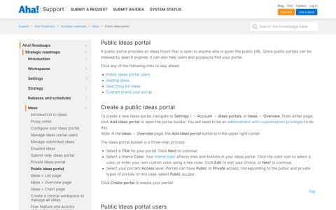 Public ideas portal | Aha!