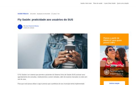 Fly Saúde: praticidade aos usuários do SUS - Zelas Saúde
