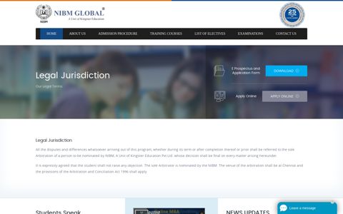 NIBM Legal Jurisdiction - NIBM Global