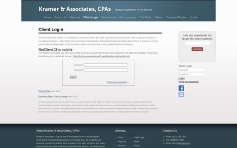 Client Login - Kramer & Associates, CPAs