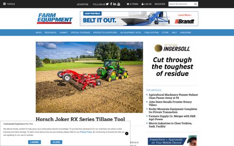 Horsch Joker RX Series Tillage Tool | Farm Equipment