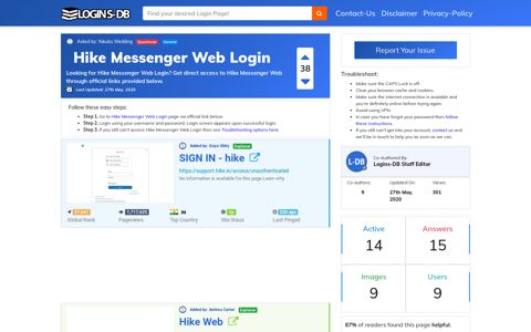 Hike Messenger Web Login - Logins-DB