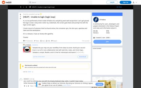 [HELP] - Unable to login (login loop) : Fedora - Reddit