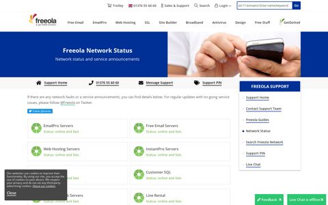 Freeola Service Status | Freeola & GetDotted