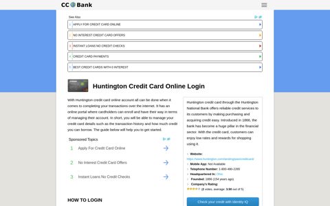 Huntington Credit Card Online Login - CC Bank