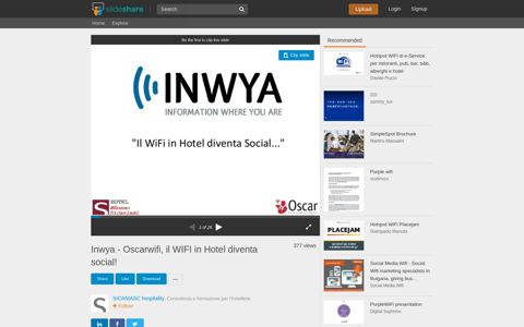 Inwya - Oscarwifi, il WIFI in Hotel diventa social! - SlideShare