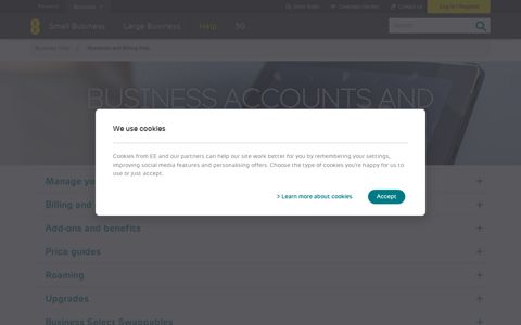 Accounts and billing help | EE Business