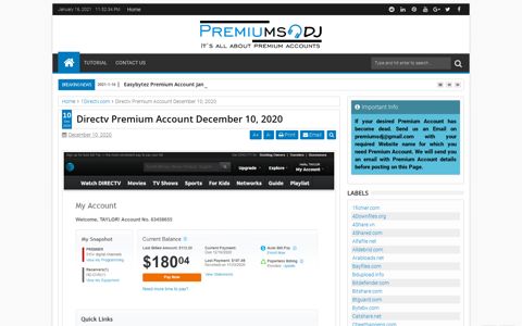 Directv Premium Account December 08, 2020 | FREE ...