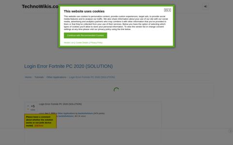 Login Error Fortnite PC 2020 (SOLUTION) - TechnoWikis.com