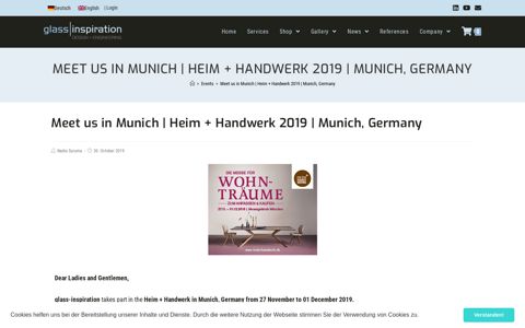 Meet us in Munich | Heim + Handwerk 2019 | Munich, Germany