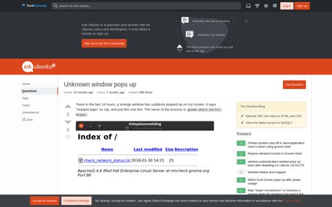 gnome - Unknown window pops up - Ask Ubuntu