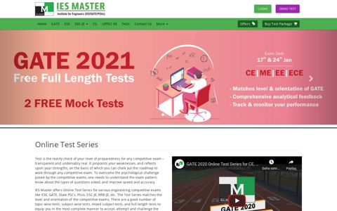 Online Test Series for ESE/IES 2021, GATE 2021 ... - IES Master