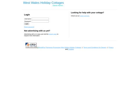 Owners admin - West Wales Holiday Cottages