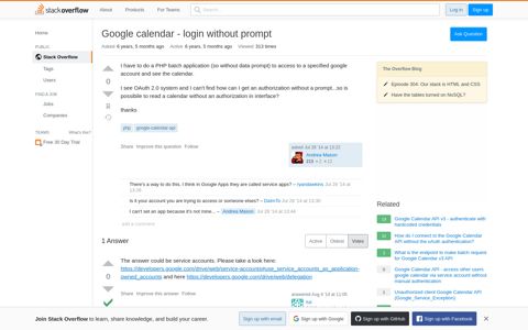 Google calendar - login without prompt - Stack Overflow