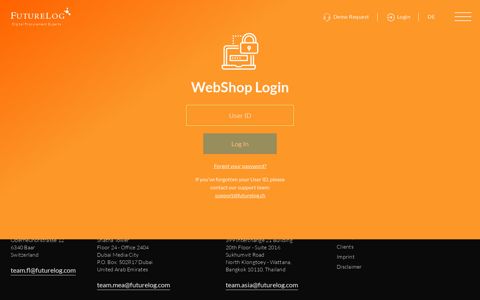 FutureLog Webshop | Secure Login for hotels and suppliers to ...