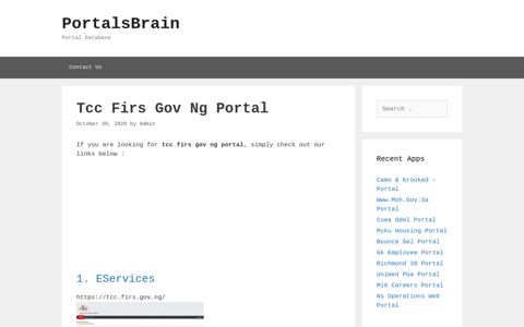 Tcc Firs Gov Ng - Eservices - PortalsBrain - Portal Database