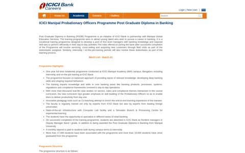 ICICI Manipal Probationary Officers Programme Post ...