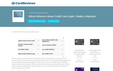 Hilton HHonors Amex Credit Card Login | Make a Payment