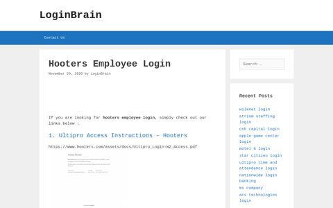 hooters employee login - LoginBrain
