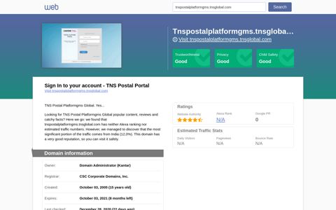 TNS Postal Portal. - Horde