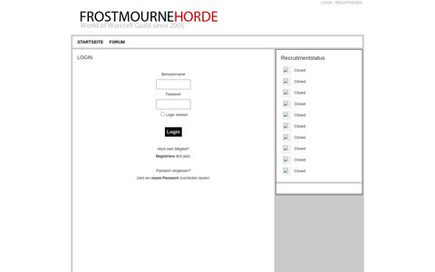 Frostmourne Horde Guild - Login - Lima-City