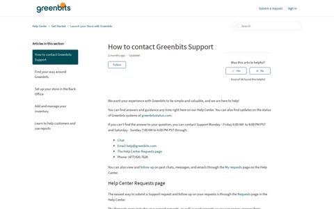 How to contact Greenbits Support – Help Center