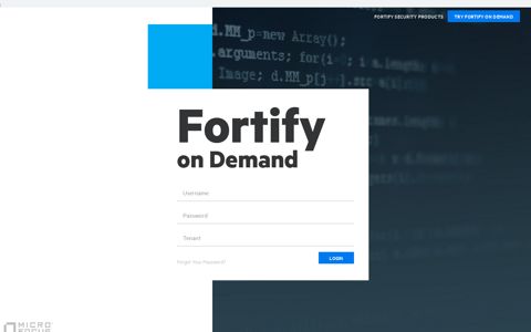 Fortify on Demand: Login