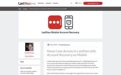 Never Lose Access to LastPass with Account Recovery on ...