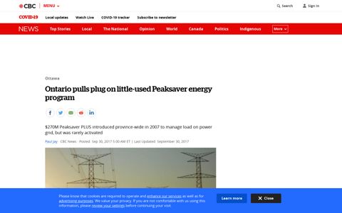 Ontario pulls plug on little-used Peaksaver energy program ...