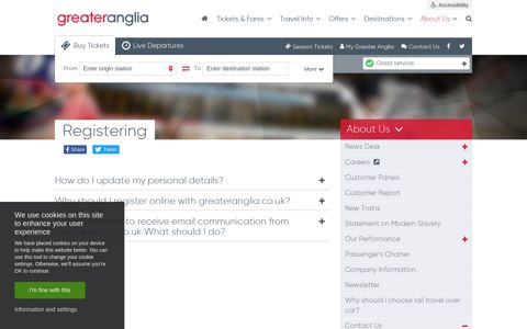 Registering | FAQs | Greater Anglia