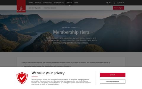 Membership Tiers | Emirates Skywards | Emirates Austria