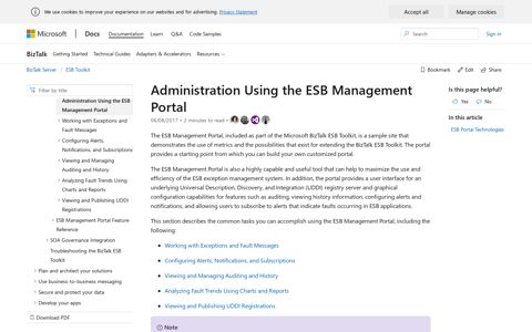 Administration Using the ESB Management Portal - BizTalk ...