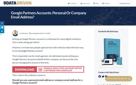 Google Partners Accounts: Personal or Company Email ...