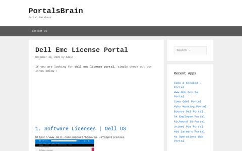 Dell Emc License Portal - PortalsBrain - Portal Database