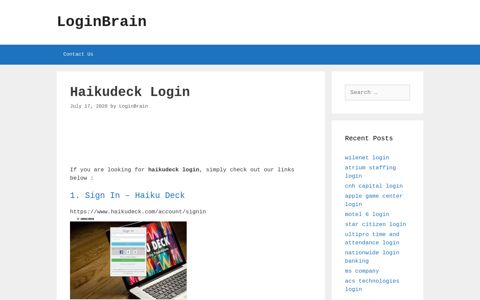 Haikudeck - Sign In - Haiku Deck - LoginBrain