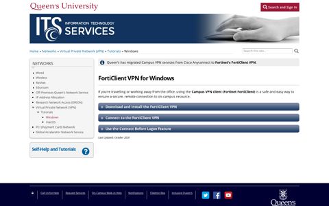 FortiClient VPN for Windows - Queen's University